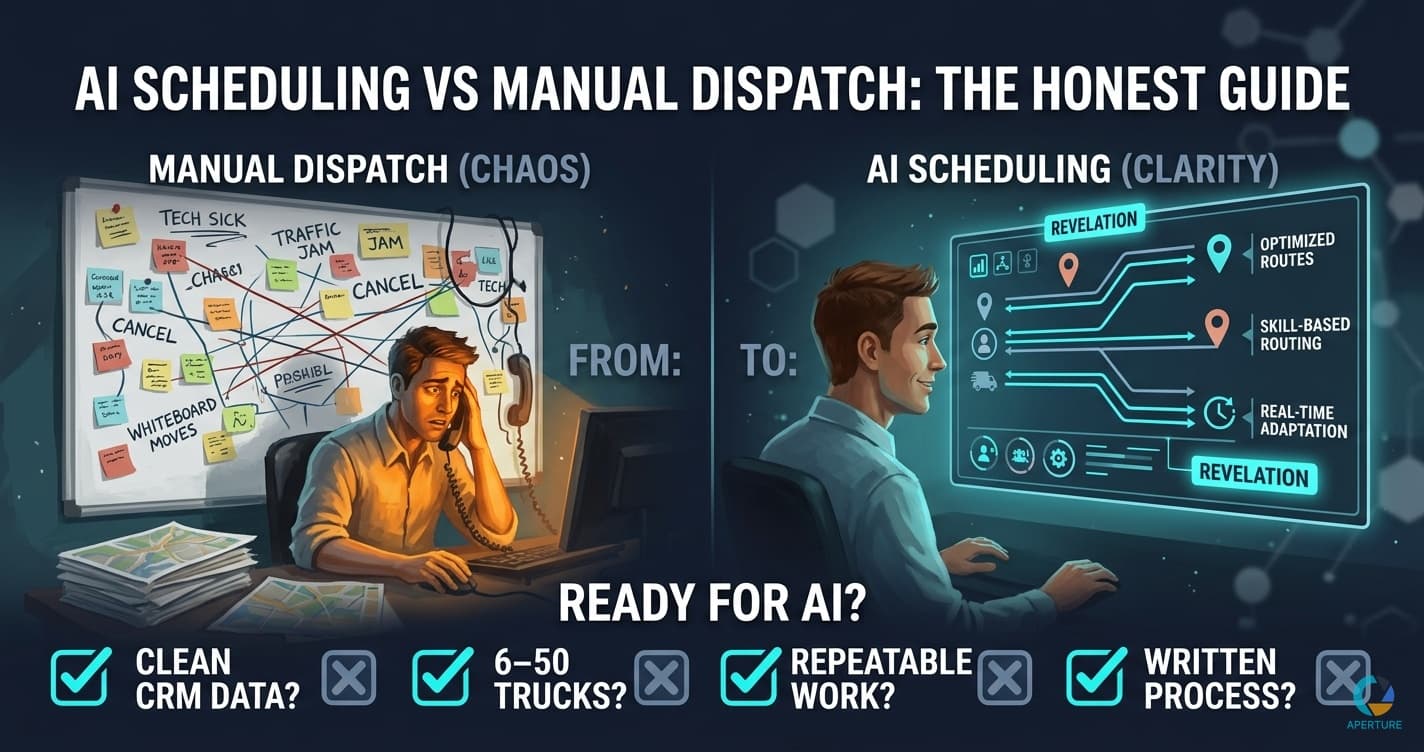 AI Scheduling vs Manual Dispatch: What Actually Changes for Field Service Businesses
